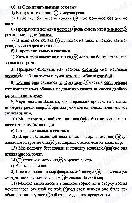 ГДЗ Російська мова 9 клас сторінка 60