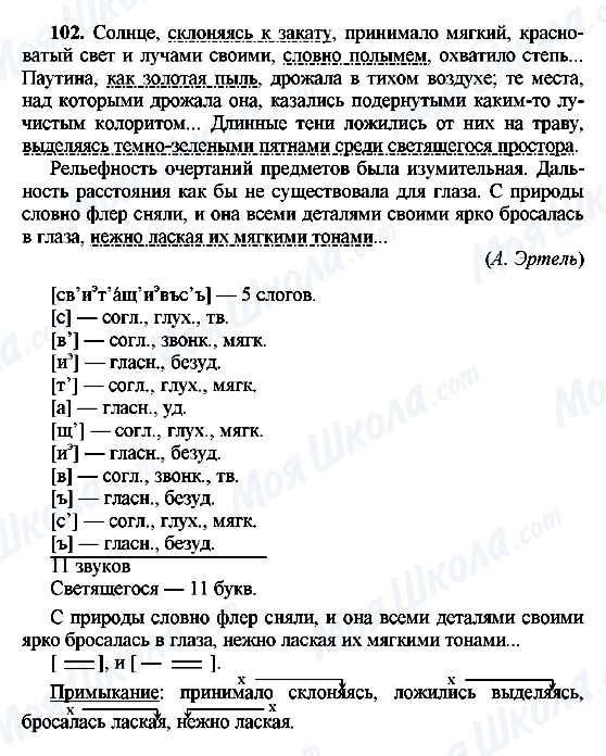 ГДЗ Російська мова 8 клас сторінка 102