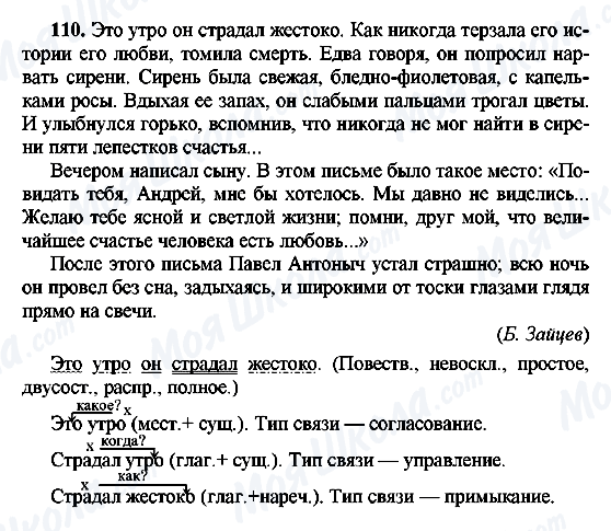 ГДЗ Русский язык 8 класс страница 110