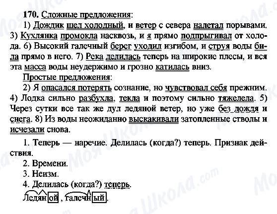 ГДЗ Російська мова 8 клас сторінка 170