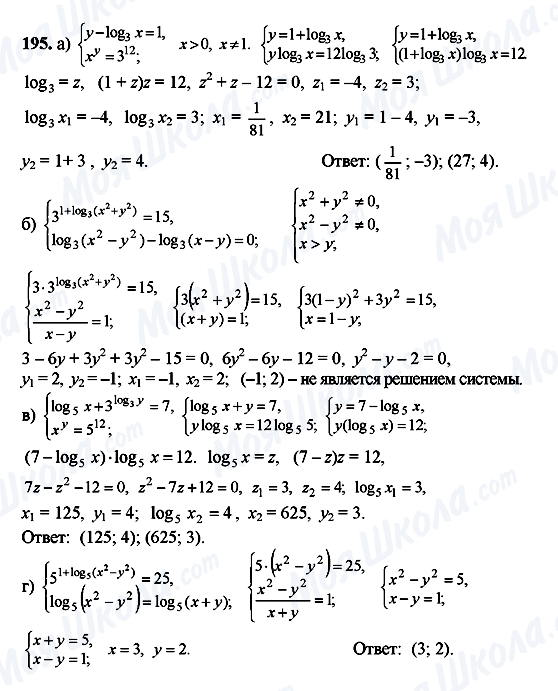 ГДЗ Алгебра 10 класс страница 195