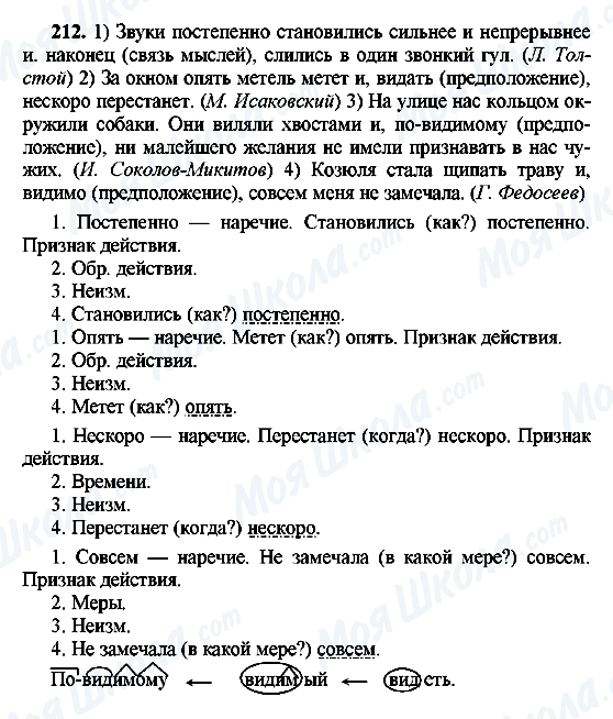 ГДЗ Русский язык 8 класс страница 212