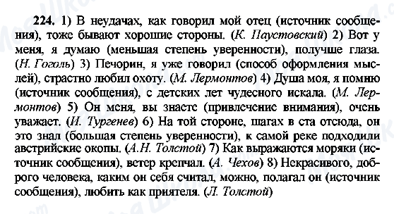 ГДЗ Російська мова 8 клас сторінка 224