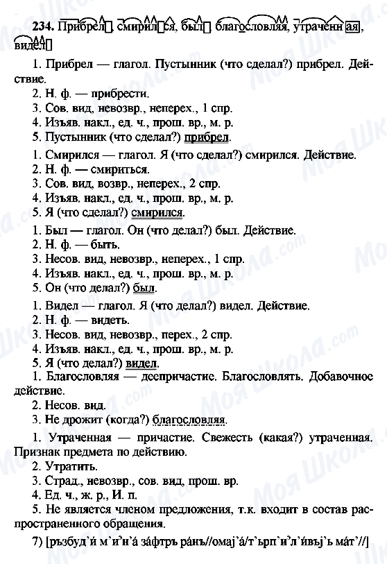 ГДЗ Російська мова 8 клас сторінка 234
