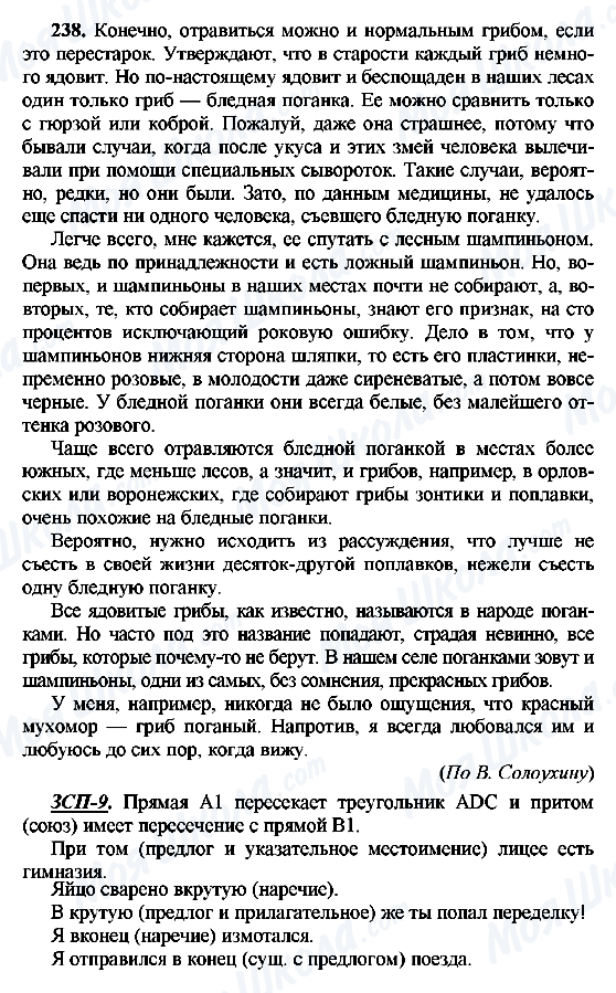 ГДЗ Російська мова 8 клас сторінка 238