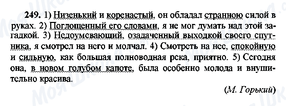 ГДЗ Російська мова 8 клас сторінка 249