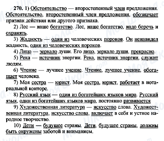 ГДЗ Російська мова 8 клас сторінка 270