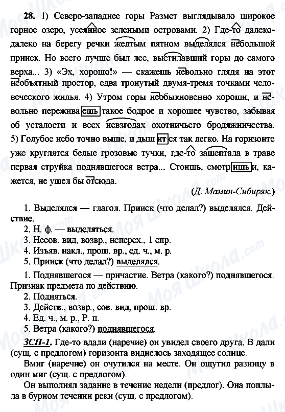 ГДЗ Російська мова 8 клас сторінка 28