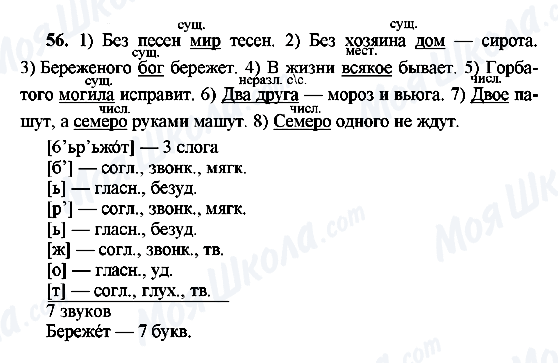 ГДЗ Русский язык 8 класс страница 56