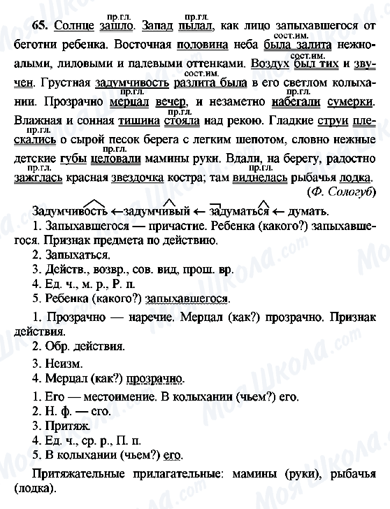 ГДЗ Російська мова 8 клас сторінка 65