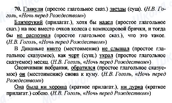 ГДЗ Російська мова 8 клас сторінка 70
