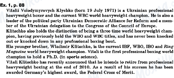 ГДЗ Английский язык 10 класс страница ex.1, p.88