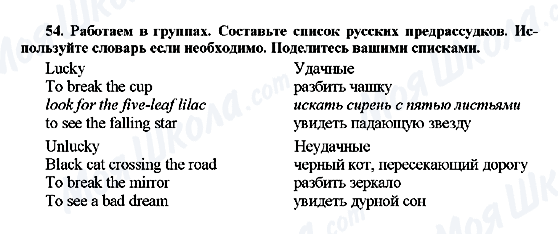 ГДЗ Англійська мова 7 клас сторінка 54