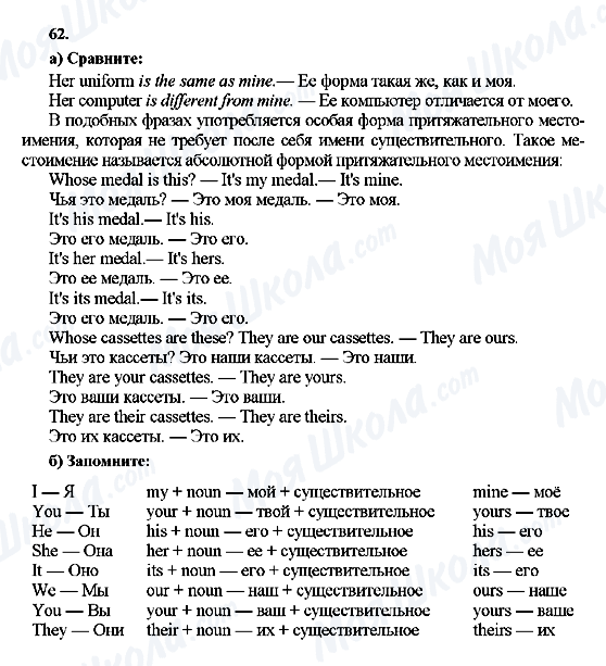 ГДЗ Английский язык 7 класс страница 62