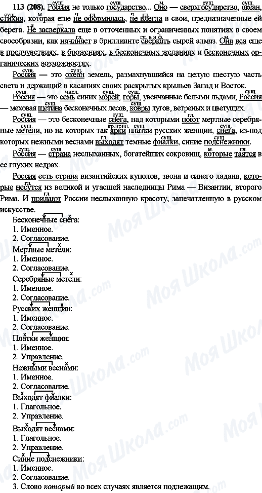 ГДЗ Російська мова 10 клас сторінка 113(208)