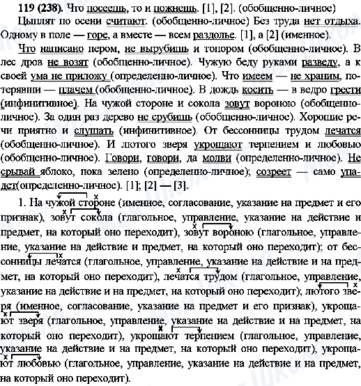 ГДЗ Російська мова 10 клас сторінка 119(238)