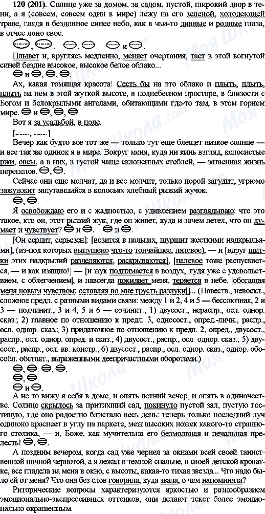 ГДЗ Російська мова 10 клас сторінка 120(201)