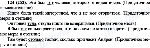 ГДЗ Російська мова 10 клас сторінка 124(252)