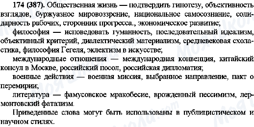ГДЗ Русский язык 10 класс страница 174(387)