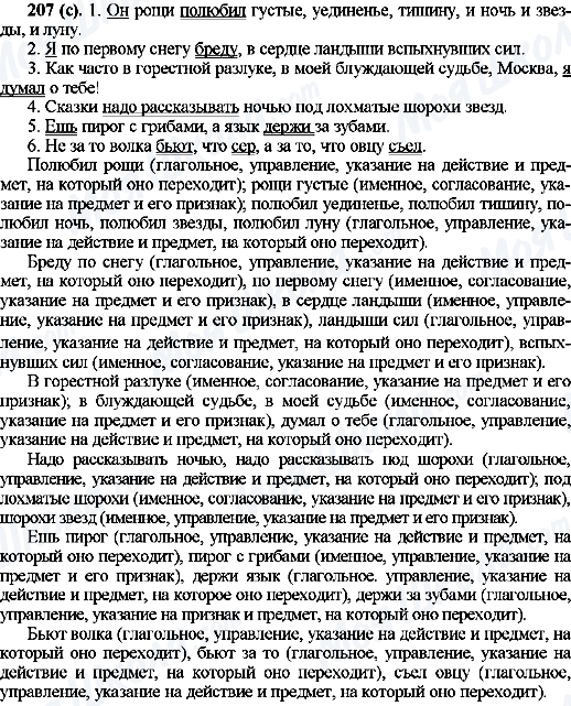 ГДЗ Російська мова 10 клас сторінка 207(с)