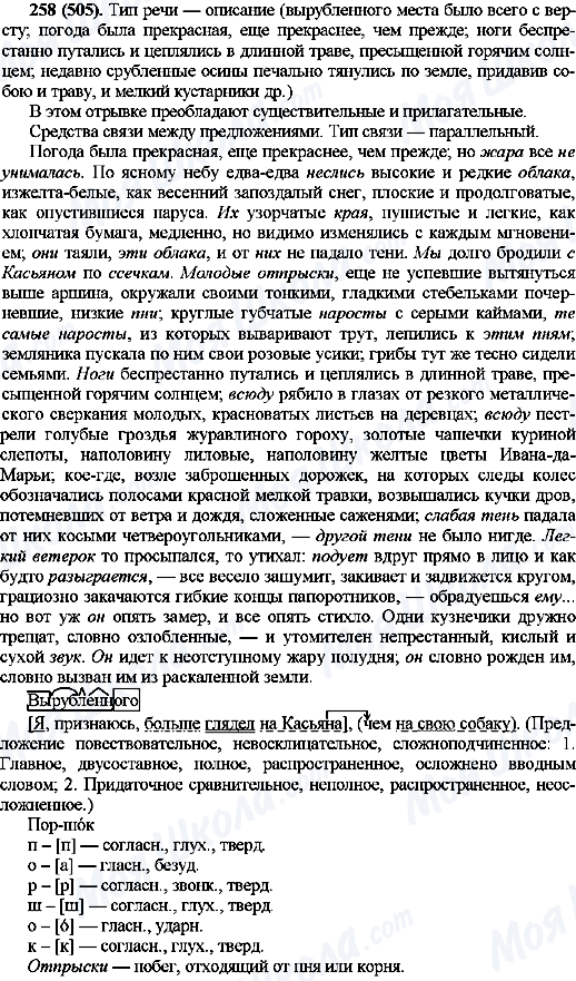 ГДЗ Російська мова 10 клас сторінка 258(505)