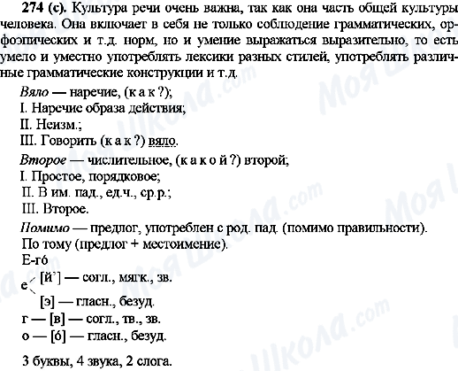 ГДЗ Російська мова 10 клас сторінка 274(с)