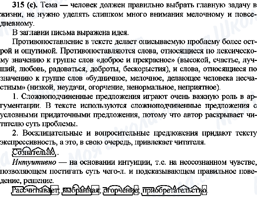 ГДЗ Російська мова 10 клас сторінка 315(с)