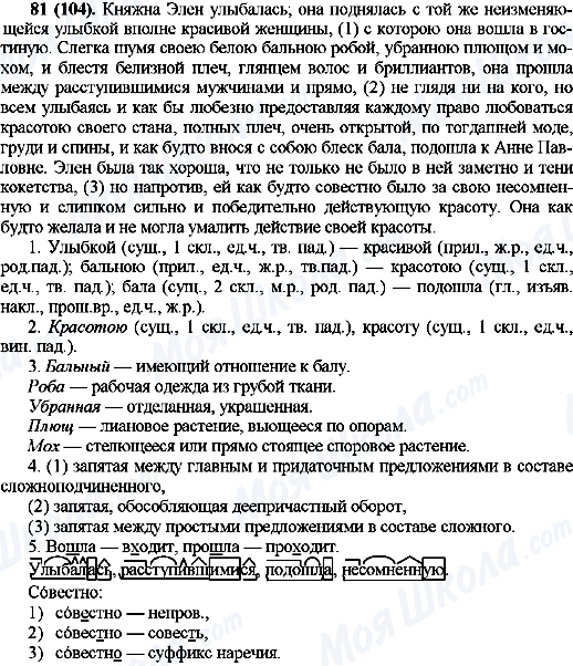 ГДЗ Російська мова 10 клас сторінка 81(104)