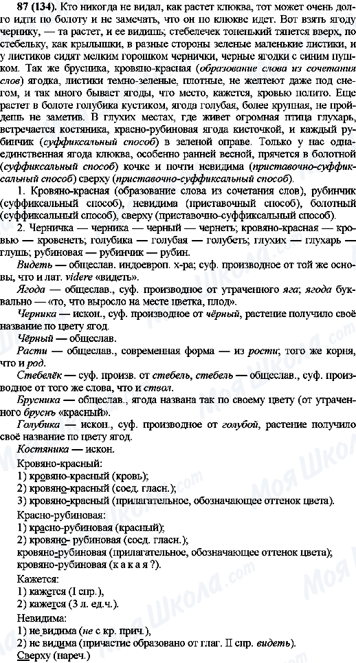 ГДЗ Російська мова 10 клас сторінка 87(134)