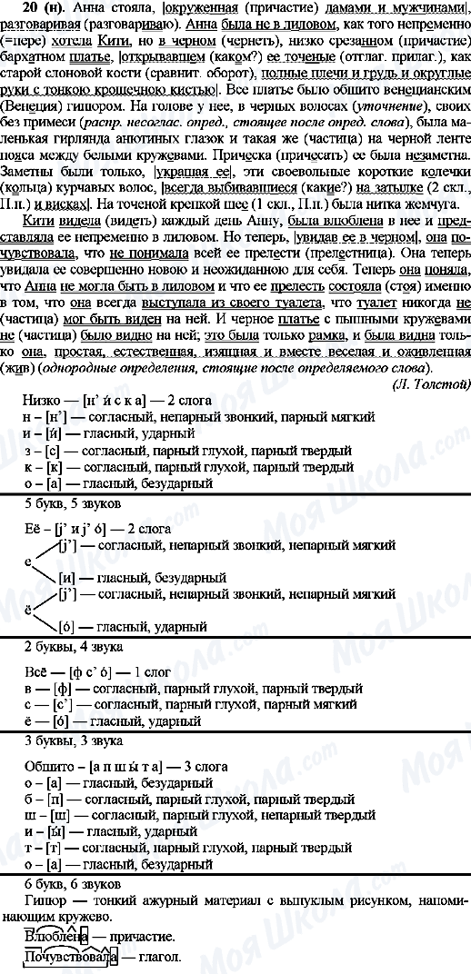 ГДЗ Російська мова 10 клас сторінка 20(н)