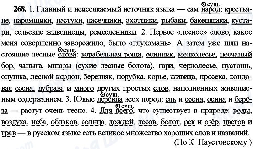 ГДЗ Російська мова 8 клас сторінка 268