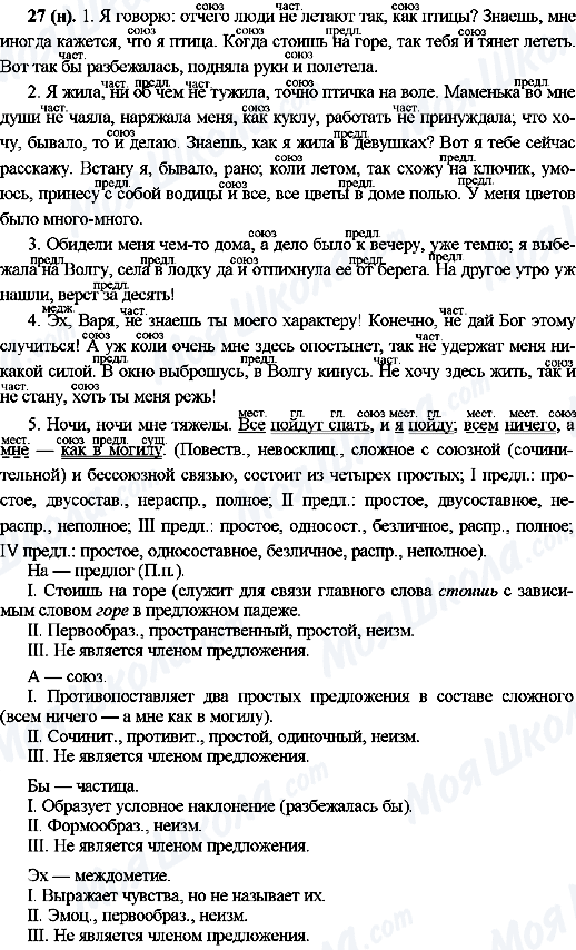 ГДЗ Русский язык 10 класс страница 27(н)