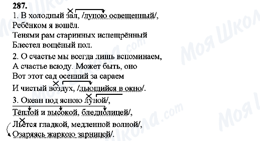 ГДЗ Російська мова 8 клас сторінка 287
