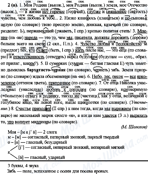 ГДЗ Російська мова 10 клас сторінка 2(н)