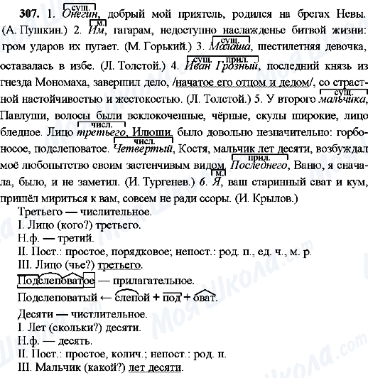 ГДЗ Російська мова 8 клас сторінка 307