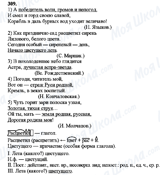 ГДЗ Русский язык 8 класс страница 309