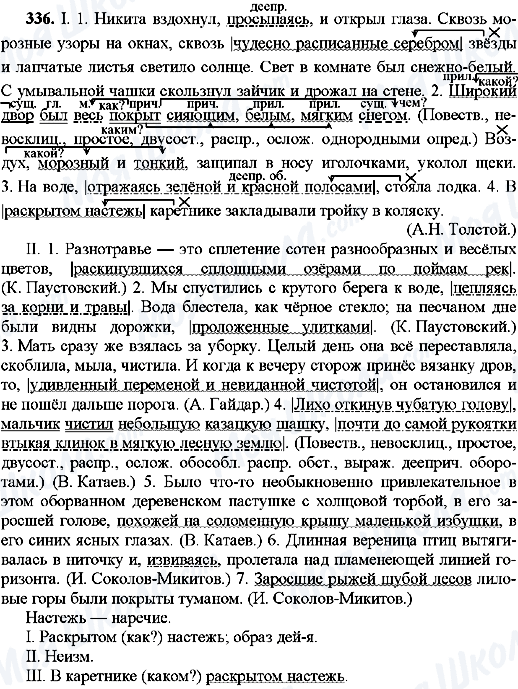ГДЗ Російська мова 8 клас сторінка 336