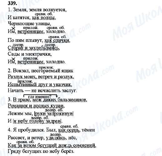 ГДЗ Російська мова 8 клас сторінка 339