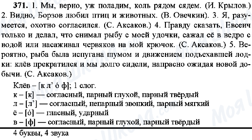 ГДЗ Російська мова 8 клас сторінка 371