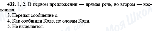 ГДЗ Російська мова 8 клас сторінка 432