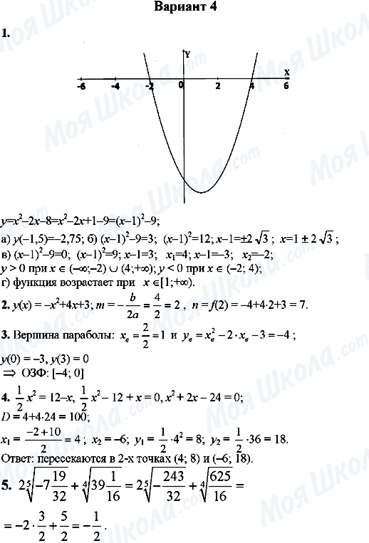 ГДЗ Алгебра 9 класс страница Вариант-4