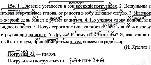 ГДЗ Російська мова 8 клас сторінка 154
