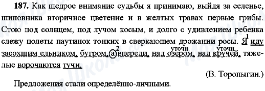 ГДЗ Російська мова 8 клас сторінка 187