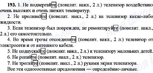 ГДЗ Російська мова 8 клас сторінка 193