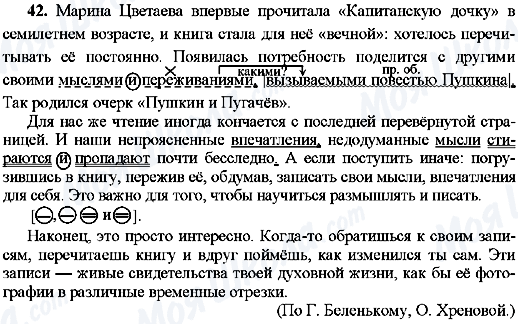 ГДЗ Російська мова 8 клас сторінка 42