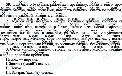 ГДЗ Російська мова 8 клас сторінка 59