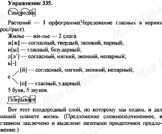 ГДЗ Російська мова 7 клас сторінка Упр.335