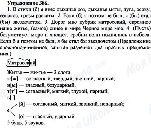 ГДЗ Русский язык 7 класс страница Упр.386