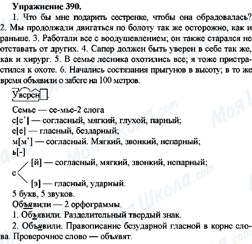 ГДЗ Російська мова 7 клас сторінка Упр.390