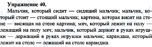 ГДЗ Російська мова 7 клас сторінка Упр.40